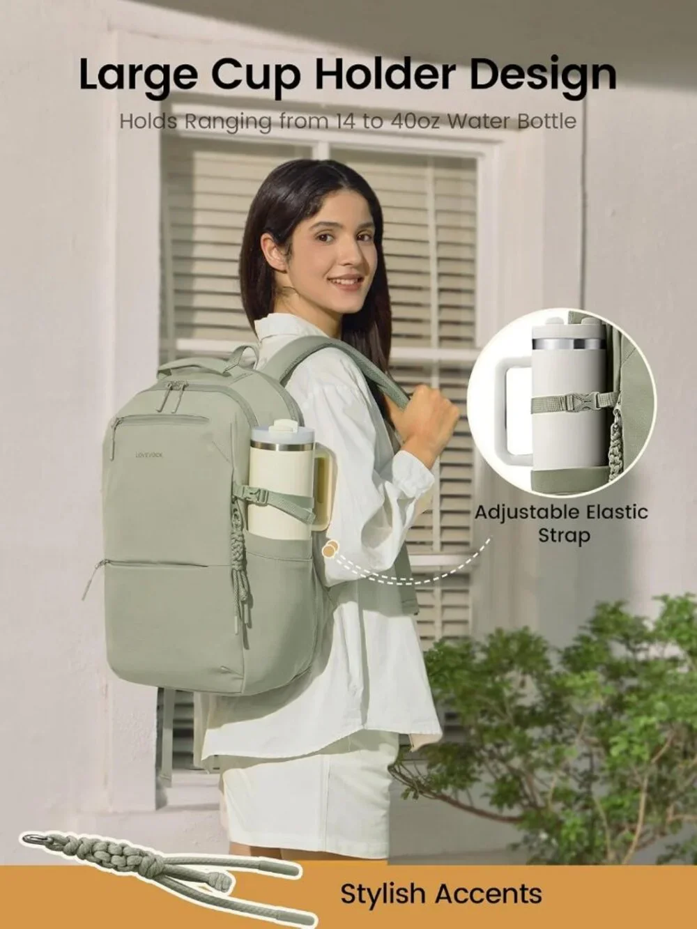 Stylish Women's Laptop Backpack with Tumbler Holder | Perfect Work & Travel Bag